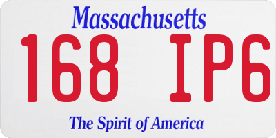MA license plate 168IP6