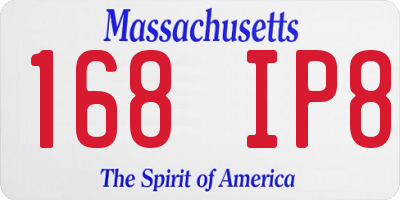 MA license plate 168IP8