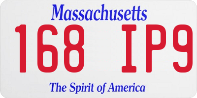 MA license plate 168IP9