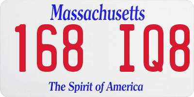 MA license plate 168IQ8