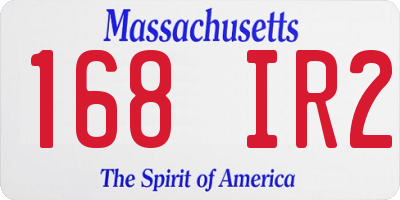 MA license plate 168IR2
