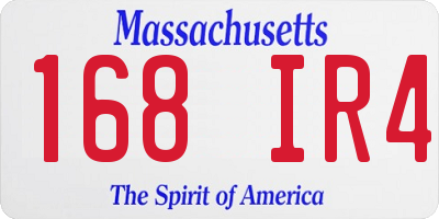 MA license plate 168IR4