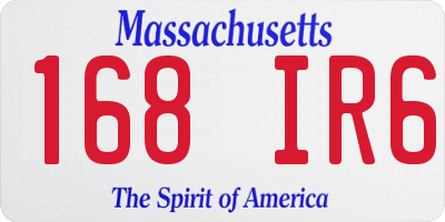 MA license plate 168IR6