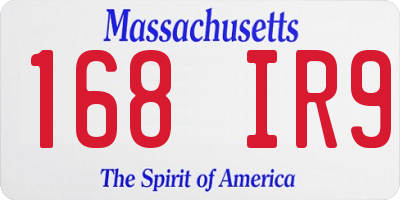 MA license plate 168IR9