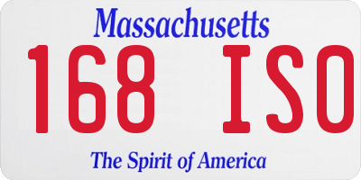 MA license plate 168IS0