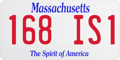 MA license plate 168IS1