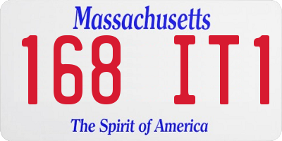 MA license plate 168IT1