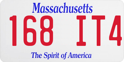 MA license plate 168IT4