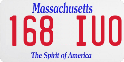 MA license plate 168IU0