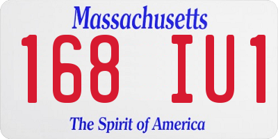 MA license plate 168IU1