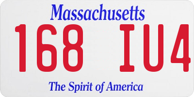 MA license plate 168IU4