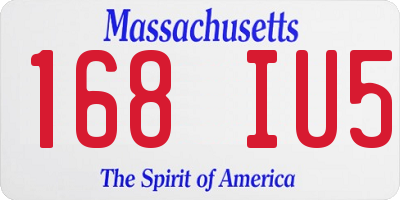 MA license plate 168IU5
