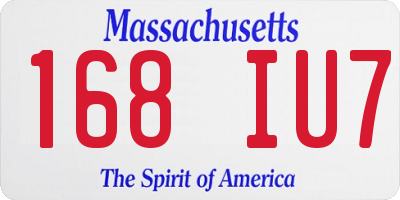 MA license plate 168IU7