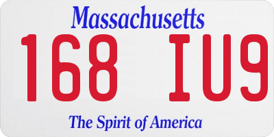 MA license plate 168IU9