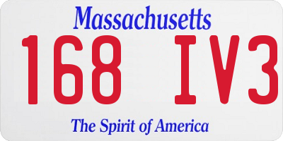 MA license plate 168IV3