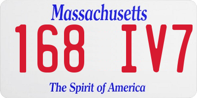 MA license plate 168IV7