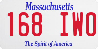 MA license plate 168IW0