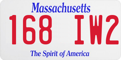 MA license plate 168IW2