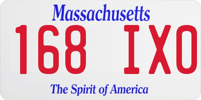 MA license plate 168IX0