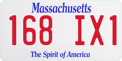MA license plate 168IX1
