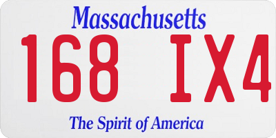 MA license plate 168IX4
