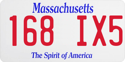 MA license plate 168IX5