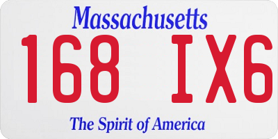 MA license plate 168IX6