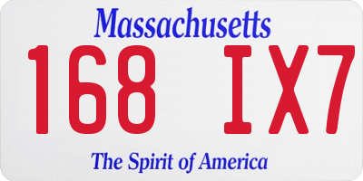 MA license plate 168IX7