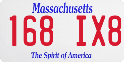 MA license plate 168IX8