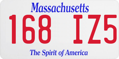 MA license plate 168IZ5