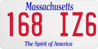 MA license plate 168IZ6