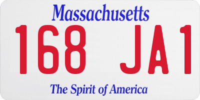 MA license plate 168JA1