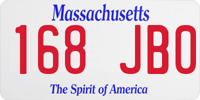MA license plate 168JB0