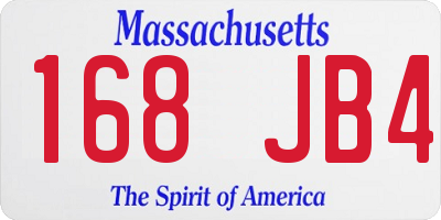 MA license plate 168JB4