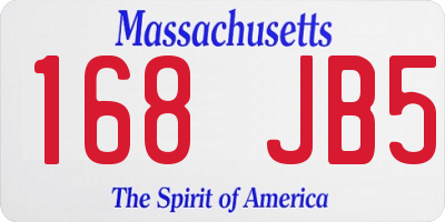 MA license plate 168JB5