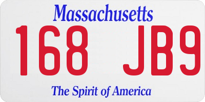 MA license plate 168JB9