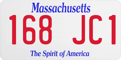 MA license plate 168JC1
