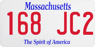 MA license plate 168JC2