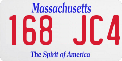 MA license plate 168JC4