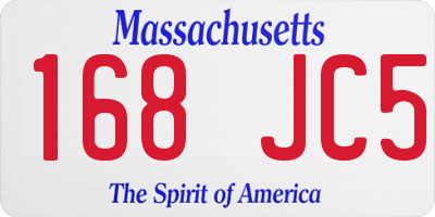 MA license plate 168JC5