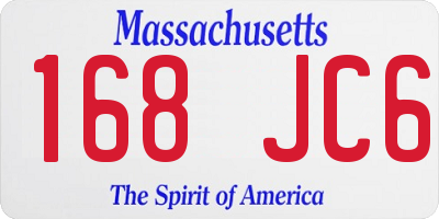MA license plate 168JC6