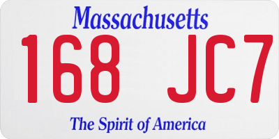 MA license plate 168JC7