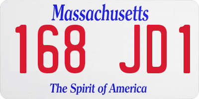 MA license plate 168JD1