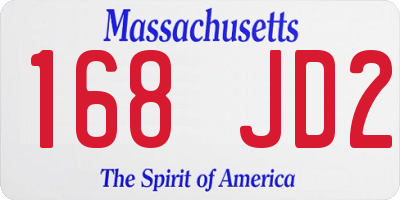 MA license plate 168JD2