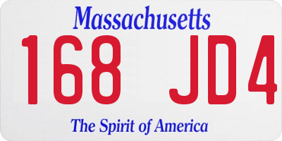 MA license plate 168JD4