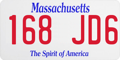 MA license plate 168JD6