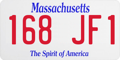 MA license plate 168JF1