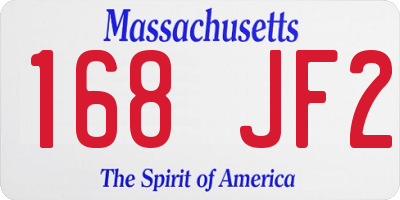MA license plate 168JF2