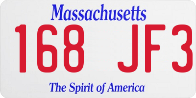 MA license plate 168JF3