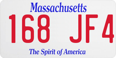 MA license plate 168JF4